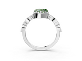 White gold Fancy Green Heart  Cut Diamond Milgrain Marquise Band with Prong Setting_6