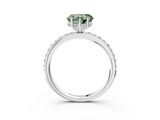 White gold Fancy Green Heart  Cut Diamond Pavé Band Ring with Four-Prong Setting_3