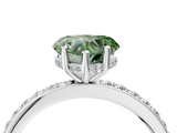 White gold Fancy Green Heart  Cut Diamond Pavé Band Ring with Four-Prong Setting_4