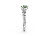 White gold Fancy Green Heart  Cut Diamond Pavé Band Solitaire with Four-Prong Setting_17