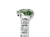 White gold Fancy Green Heart  Cut Diamond Pavé Band Solitaire with Four-Prong Setting_8