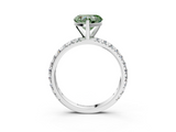 White gold Fancy Green Heart  Cut Diamond Pavé Band with Four-Prong Setting_3