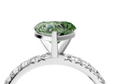 White gold Fancy Green Heart  Cut Diamond Pavé Band with Four-Prong Setting_4