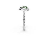 White gold Fancy Green Heart Cut Diamond Pavé Halo Ring with Four-Prong Setting_31