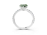 White gold Fancy Green Heart Cut Diamond Pavé Solitaire Engagement Ring with Four-Prong Setting_32