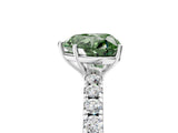 White gold Fancy Green Heart Cut Diamond Pavé Solitaire Engagement Ring with Four-Prong Setting_34