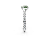 White gold Fancy Green Heart Cut Diamond Pavé Solitaire Ring with Round Band and Prong Setting_14