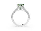 White gold Fancy Green Heart  Cut Diamond Pave Band with Four-Prong Setting_3