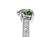 White gold Fancy Green Heart  Cut Diamond Pave Band with Four-Prong Setting_5