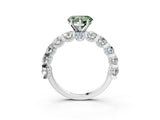 White gold Fancy Green Heart Cut Diamond Side Stone Engagement Ring with Four-Prong Setting_27