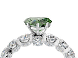 White gold Fancy Green Heart Cut Diamond Side Stone Engagement Ring with Four-Prong Setting_28