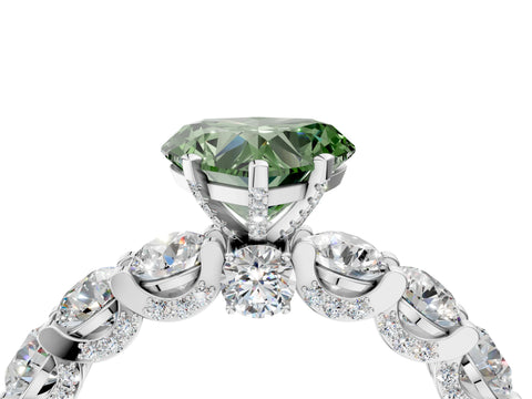 White gold Fancy Green Heart Cut Diamond Side Stone Engagement Ring with Four-Prong Setting_28