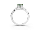 White gold Fancy Green Heart Cut Diamond Solitaire Celtic Knot Ring with Four-Prong Setting_32