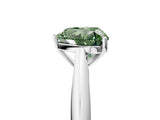 White gold Fancy Green Heart Cut Diamond Solitaire Engagement Ring with Cathedral Setting and Four-Prong Mount_110