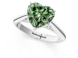 White gold Fancy Green Heart Cut Diamond Solitaire Engagement Ring with Cathedral Setting and Four-Prong Mount_28
