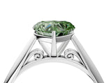 White gold Fancy Green Heart Cut Diamond Solitaire Engagement Ring with Cathedral Setting and Four-Prong Mount_57