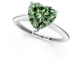 White gold Fancy Green Heart Cut Diamond Solitaire Engagement Ring with Classic Band and Four-Prong Setting_13