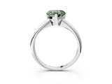 White gold Fancy Green Heart Cut Diamond Solitaire Engagement Ring with Classic Band and Four-Prong Setting_15
