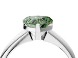 White gold Fancy Green Heart Cut Diamond Solitaire Engagement Ring with Classic Band and Four-Prong Setting_16