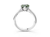White gold Fancy Green Heart Cut Diamond Solitaire Engagement Ring with Classic Band and Four-Prong Setting_32