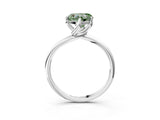 White gold Fancy Green Heart Cut Diamond Solitaire Engagement Ring with Four-Prong Setting and Classic Band_23
