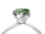 White gold Fancy Green Heart Cut Diamond Solitaire Engagement Ring with Four-Prong Setting and Classic Band_24
