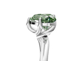 White gold Fancy Green Heart Cut Diamond Solitaire Engagement Ring with Four-Prong Setting and Classic Band_25