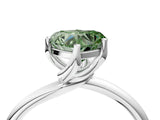 White gold Fancy Green Heart Cut Diamond Solitaire Engagement Ring with Four-Prong Setting and Classic Band_36