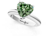 White gold Fancy Green Heart Cut Diamond Solitaire Engagement Ring with Round Band and Four-Prong Setting_119