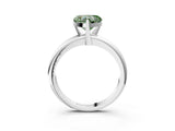 White gold Fancy Green Heart Cut Diamond Solitaire Engagement Ring with Round Band and Four-Prong Setting_121