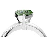 White gold Fancy Green Heart Cut Diamond Solitaire Engagement Ring with Round Band and Four-Prong Setting_122