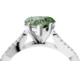 White gold Fancy Green Heart Cut Diamond Solitaire Engagement Ring with Twisted Pavé Band and Four-Prong Setting_72