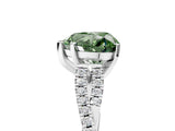White gold Fancy Green Heart Cut Diamond Solitaire Engagement Ring with Twisted Pavé Band and Four-Prong Setting_73