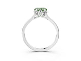 White gold Fancy Green Heart Cut Diamond Solitaire Ring with Flower Prong Setting and Classic Band_75