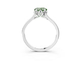 White gold Fancy Green Heart Cut Diamond Solitaire Ring with Flower Prong Setting and Classic Band_92
