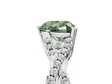 White gold Fancy Green Heart Cut Diamond Solitaire Ring with Four-Prong Setting and Twisted Pavé Band_17