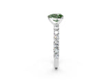 White gold Fancy Green Heart Cut Diamond Solitaire Ring with Shared Prong Pavé Band and Four-Prong Setting_41