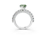 White gold Fancy Green Heart Cut Diamond Solitaire Ring with Shared Prong Pavé Band and Four-Prong Setting_42