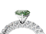 White gold Fancy Green Heart Cut Diamond Solitaire Ring with Shared Prong Pavé Band and Four-Prong Setting_43