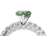 White gold Fancy Green Heart Cut Diamond Solitaire Ring with Shared Prong Pavé Band and Four-Prong Setting_53