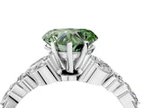 White gold Fancy Green Heart Cut Diamond Solitaire Ring with Side Stones and Four-Prong Setting_45