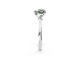 White gold Fancy Green Heart Cut Diamond Solitaire Ring with Six-Prong Setting and Classic Band_36