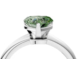 White gold Fancy Green Heart Cut Diamond Solitaire Ring with Six-Prong Setting and Classic Band_38