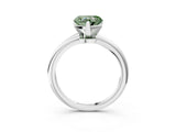 White gold Fancy Green Heart Cut Diamond Solitaire Ring with Six-Prong Setting and Classic Band_38
