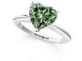 White gold Fancy Green Heart Cut Diamond Solitaire Ring with Six-Prong Setting and Classic Band_41