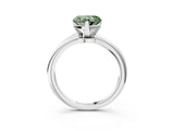 White gold Fancy Green Heart Cut Diamond Solitaire Ring with Six-Prong Setting and Classic Band_43