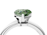 White gold Fancy Green Heart Cut Diamond Solitaire Ring with Six-Prong Setting and Classic Band_45