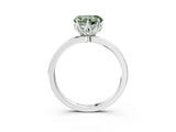White gold Fancy Green Heart Cut Diamond Solitaire Ring with Thin Band and Prong Setting_15