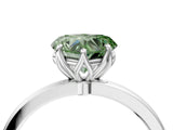 White gold Fancy Green Heart Cut Diamond Solitaire Ring with Thin Band and Prong Setting_16