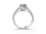 White gold Fancy Green Heart Cut Diamond Solitaire Ring with Three-Row Pavé Band and Four-Prong Setting_32